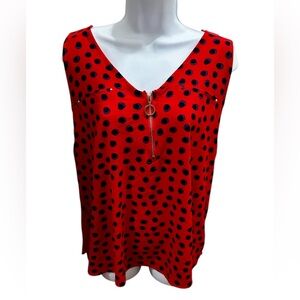 Tempted Hearts Red and Black Polka Dot Blouse